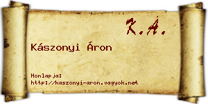 Kászonyi Áron névjegykártya